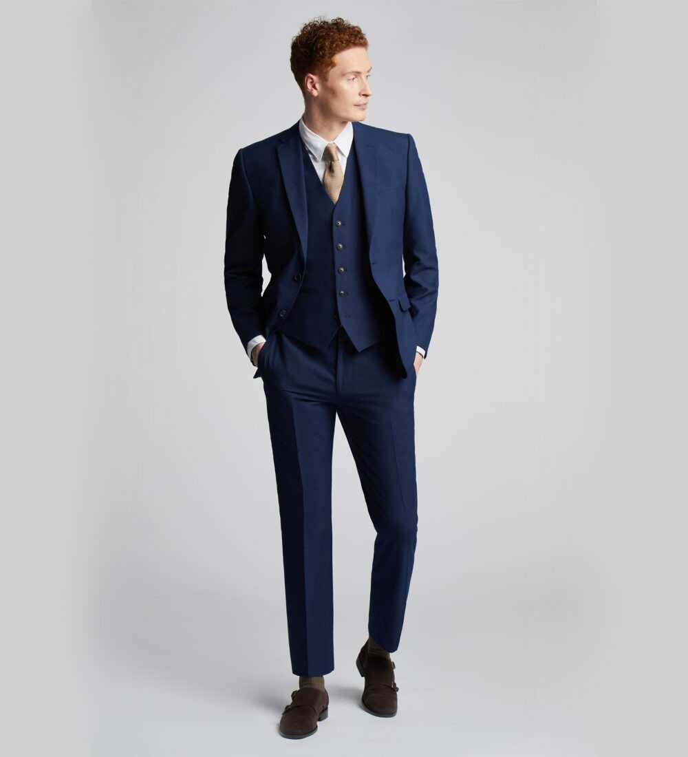 deep koamaru blue three piece suit deep koamaru blue three piece suit
