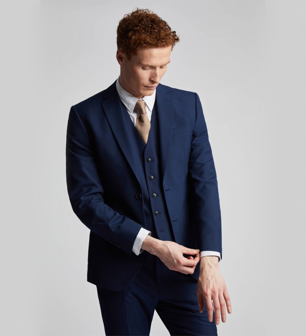 deep koamaru blue three piece suit deep koamaru blue three piece suit