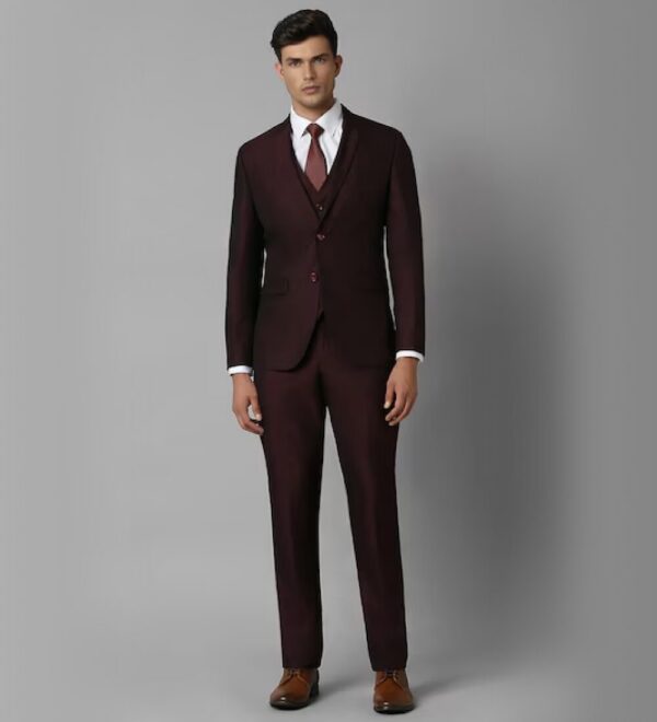 umber brown three piece suit