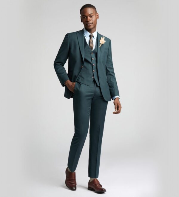 deep space sparkle green three piece suit