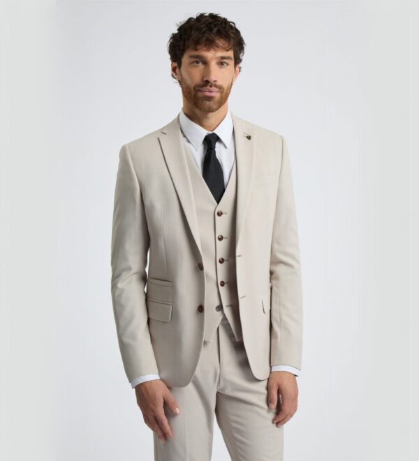 quick cream three piece suit