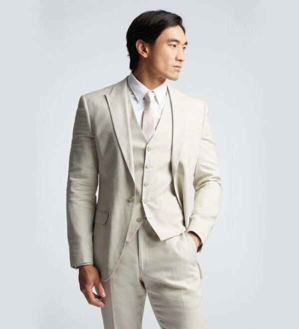 chinese white three piece suit